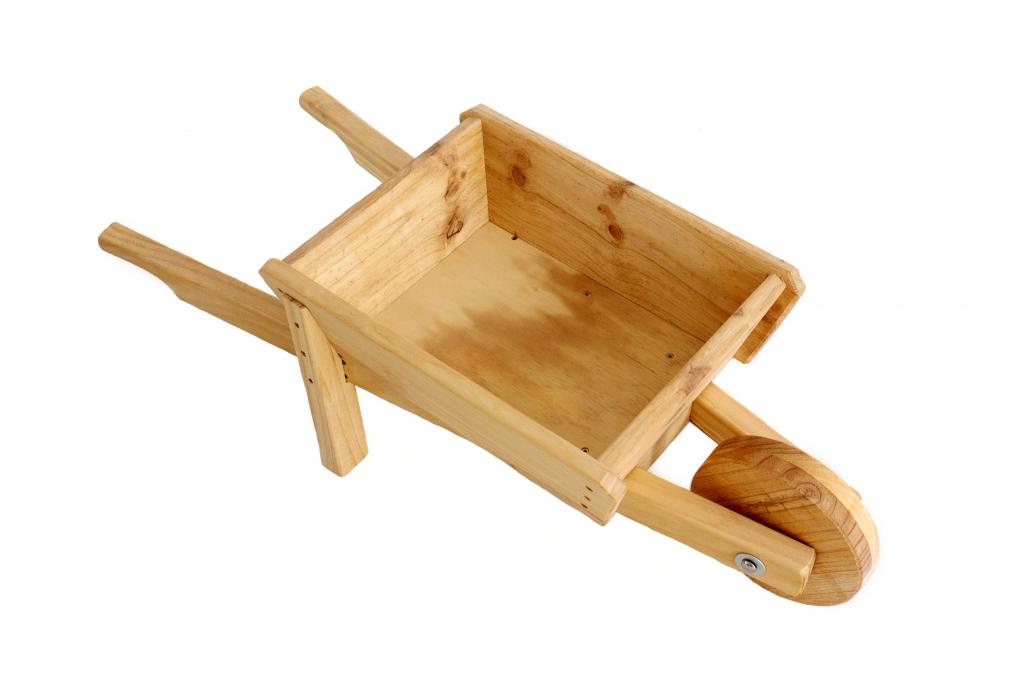 wooden wheelbarrow toy