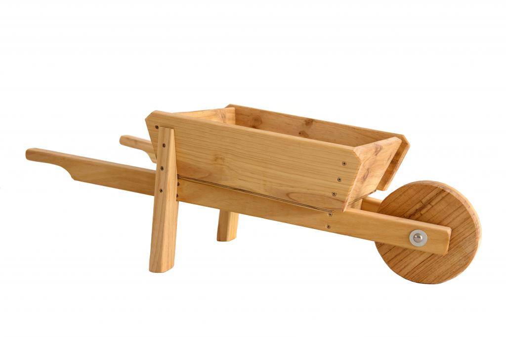 wooden wheelbarrow toy